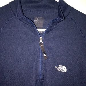 The North Face long sleeve navy blue quarter zip size small